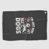 Grappige Honden Huisdier Liefhebber Vector Golfhanddoek (Horizontaal)