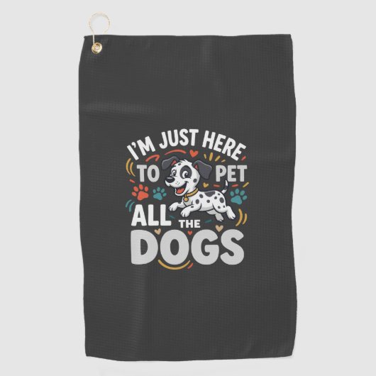 Grappige Honden Huisdier Liefhebber Vector Golfhanddoek (Voorkant)