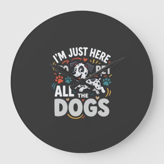 Grappige Honden Huisdier Liefhebber Vector Grote Klok (Voorkant)