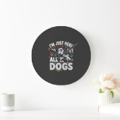 Grappige Honden Huisdier Liefhebber Vector Grote Klok (Huis)