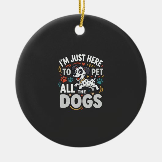 Grappige Honden Huisdier Liefhebber Vector Keramisch Ornament (Voorkant)