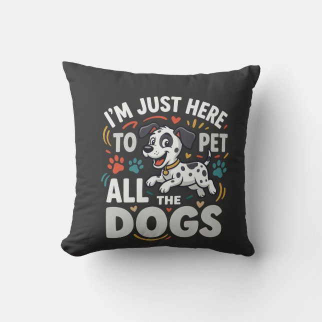 Grappige Honden Huisdier Liefhebber Vector Kussen (Voorkant)