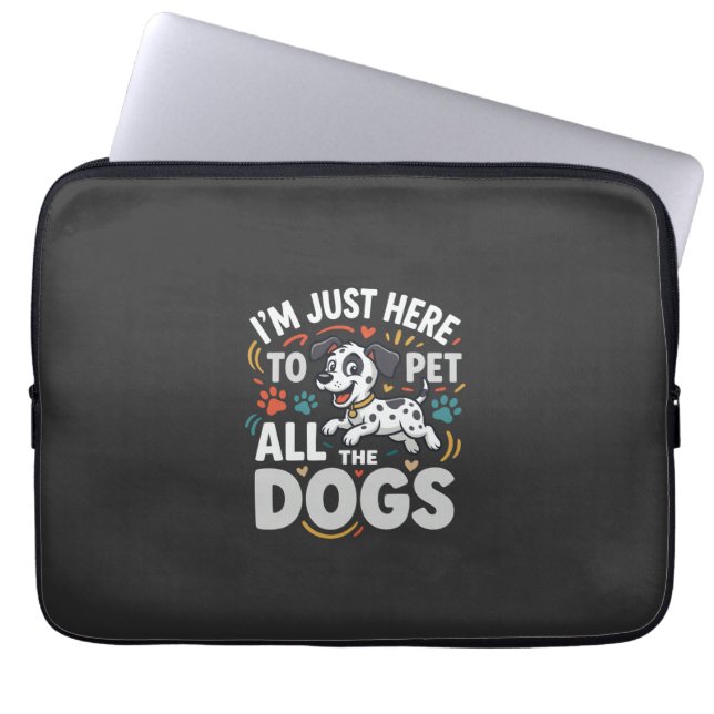 Grappige Honden Huisdier Liefhebber Vector Laptop Sleeve (Voorkant)