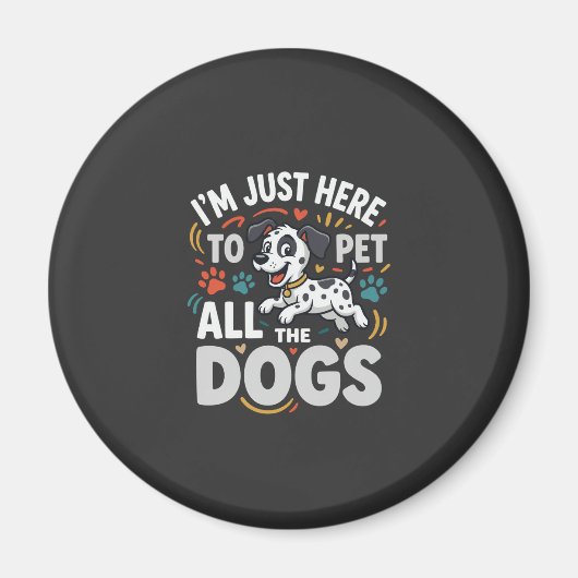 Grappige Honden Huisdier Liefhebber Vector Magneet (Voorkant)
