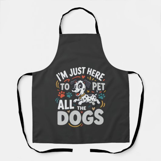 Grappige Honden Huisdier Liefhebber Vector Schort (Voorkant)