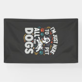 Grappige Honden Huisdier Liefhebber Vector Spandoek (Horizontaal)