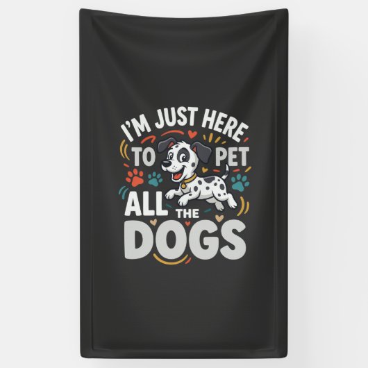 Grappige Honden Huisdier Liefhebber Vector Spandoek (Verticaal)