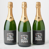 Grappige Honden Huisdier Liefhebber Vector Sparkling Wijnetiket (Flessen)