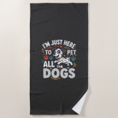 Grappige Honden Huisdier Liefhebber Vector Strandlaken (Voorkant)