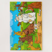 Grappige honden in park puzzel (Verticaal)