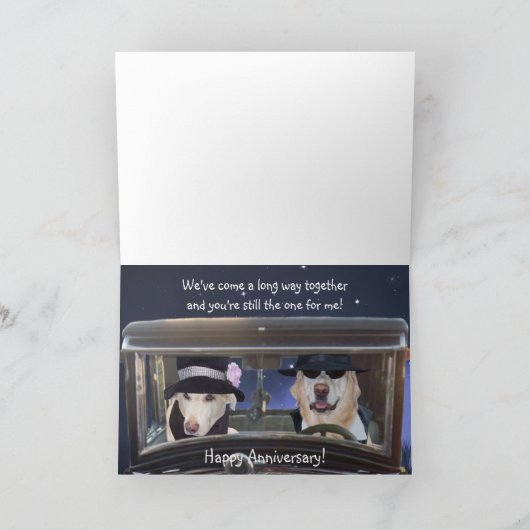 Grappige honden jubileum feestdagen kaart (Binnen)