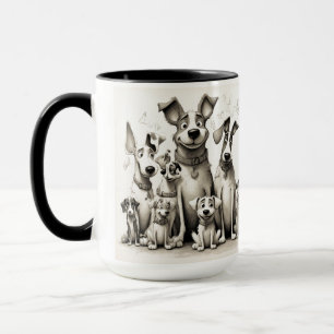 Grappige honden kunstprint mok