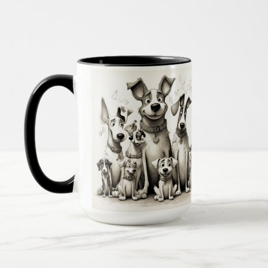 Grappige honden kunstprint mok (Links)