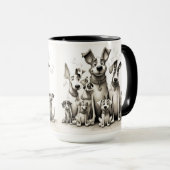 Grappige honden kunstprint mok (Voorkant rechts)