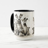 Grappige honden kunstprint mok (Voorkant links)