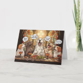 Grappige Honden Laatste Avondmaal Pasen Feestdagen Kaart (Voorkant)