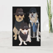 Grappige honden / labs over de heuvel verjaardag kaart (Voorkant)