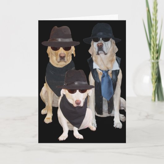 Grappige honden / labs over de heuvel verjaardag kaart (Voorkant)