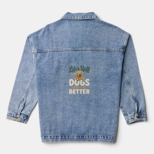 Grappige Honden Maken Het Beter Denim Jacket (Achterkant)