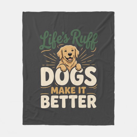 Grappige Honden Maken Het Beter Fleece Deken (Voorkant)