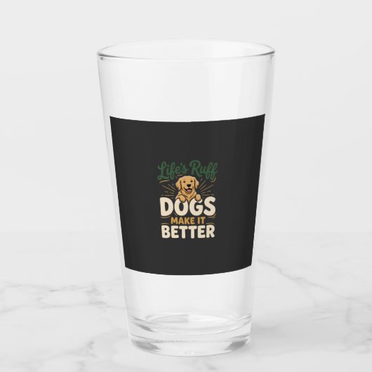 Grappige Honden Maken Het Beter Glas (Voorkant)