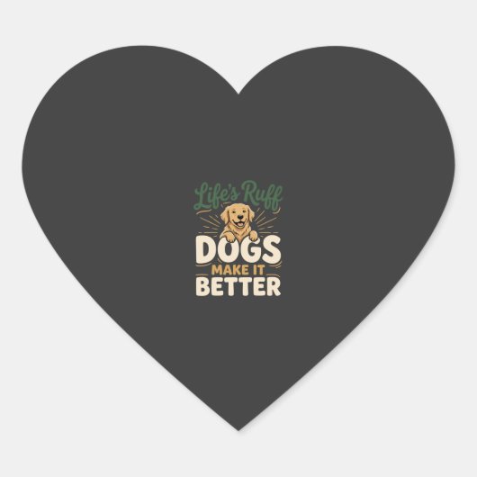 Grappige Honden Maken Het Beter Hart Sticker (Voorkant)