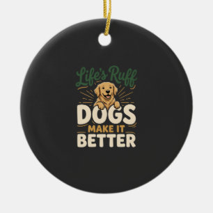 Grappige Honden Maken Het Beter Keramisch Ornament