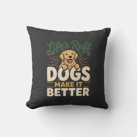 Grappige Honden Maken Het Beter Kussen (Voorkant)