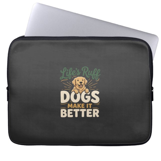 Grappige Honden Maken Het Beter Laptop Sleeve (Voorkant)