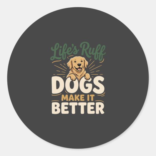 Grappige honden maken het beter ronde sticker (Voorkant)