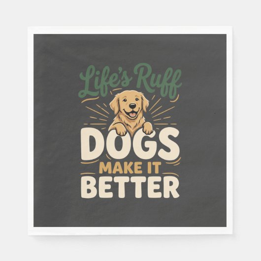 Grappige Honden Maken Het Beter Servet (Voorkant)