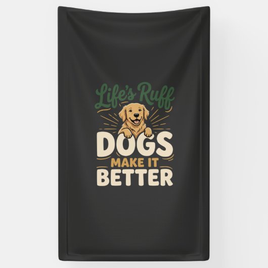 Grappige Honden Maken Het Beter Spandoek (Verticaal)