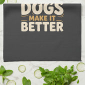 Grappige honden maken het beter theedoek (Gevouwen)