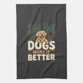 Grappige honden maken het beter theedoek (Verticaal)