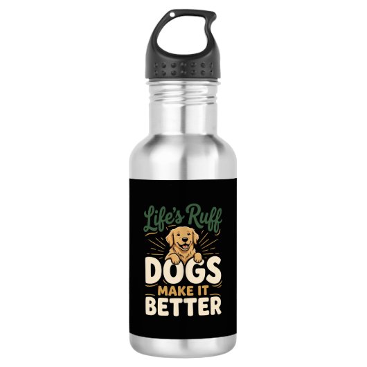 Grappige Honden Maken Het Beter Waterfles (Voorkant)