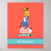 Grappige honden met naam kinderen poster (Voorkant)
