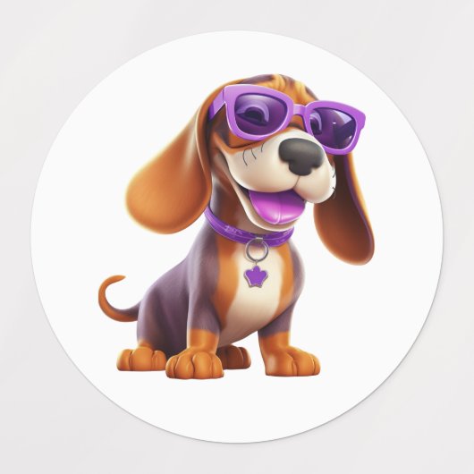 Grappige honden met zonnebril labels (Design 1)