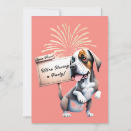 Grappige honden Nieuwjaars open huis feest uitnodi Kaart