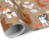 Grappige Honden Patroon Beste Vriend Dier Cadeaupapier (Rol Hoek)