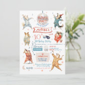 Grappige Honden Pyjama Party Uitnodiging Verjaarda (Staand voorkant)