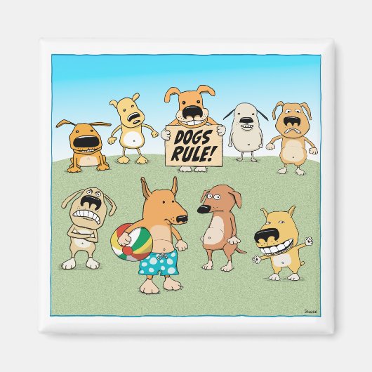 Grappige Honden Regel magneet (Voorkant)