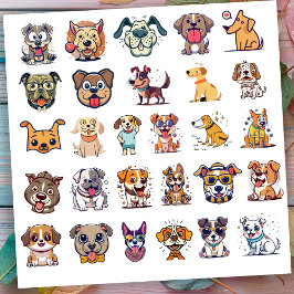 Grappige honden set 1 sticker