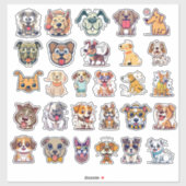 Grappige honden set 1 sticker (Vel)