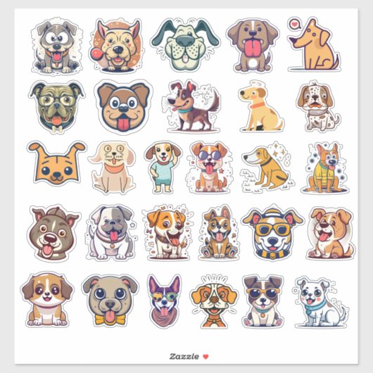 Grappige honden set 1 sticker (Vel)