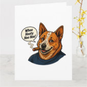 Grappige honden strip kunst kaart (Gele Bloem)