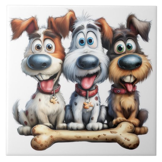grappige honden tegeltje (Voorkant)
