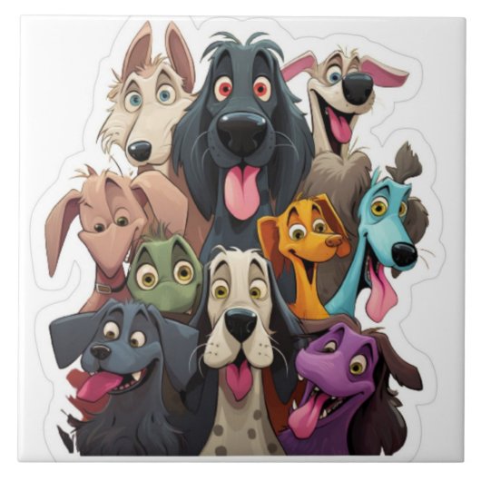 Grappige honden tegeltje (Voorkant)