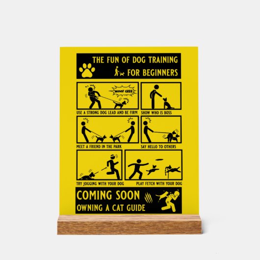 Grappige honden training instructiehandleiding acryl bord (Voorkant)
