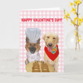 Grappige honden Valentijn voor schatje Kaart (Gele Bloem)