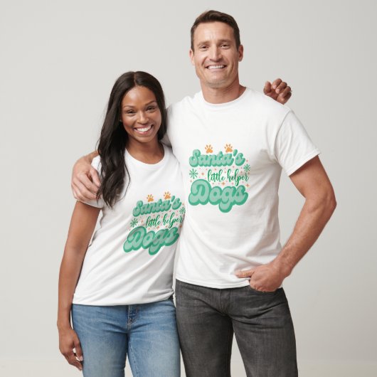 Grappige Honden van Kerstman helpen T-shirt (Unisex)